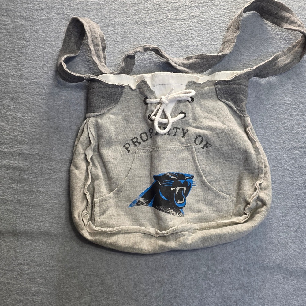 Littlearth Carolina Panthers Crossbody Bag Gray Sweatshirt Hoodie‎ Purse NFL - Picture 2 of 8